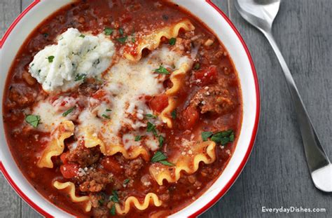 hearty-lasagna-soup-recipe-everyday-dishes image