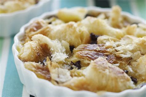 croissant-bread-pudding-with-vanilla-sauce image