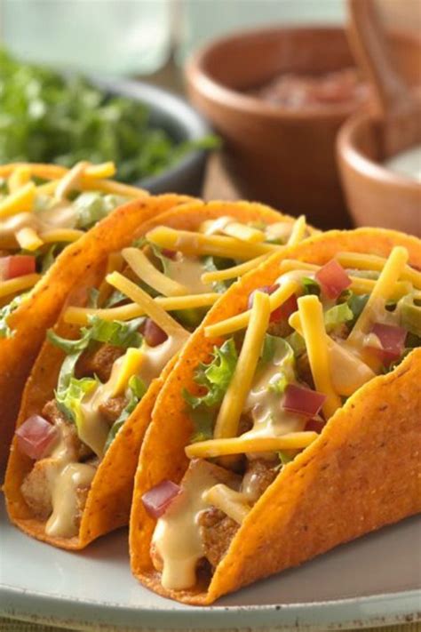 cheesy-chicken-ten-minute-tacos-recipe-recipes-food image