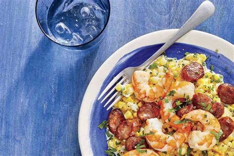 skillet-corn-with-shrimp-and-sausage-recipe-southern image