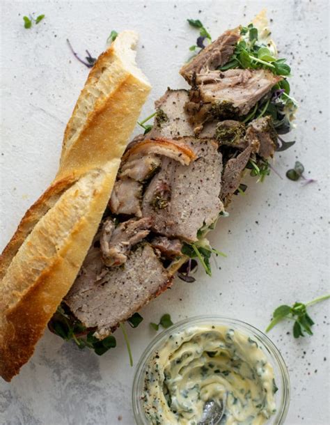 porchetta-sandwiches-with-garlic-herb-mayo-how image