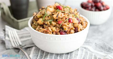 wild-rice-stuffing-with-cranberries-apples-and-pecans image