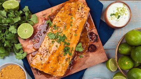 recipe-honey-curry-salmon-plank-with-coconut-sauce image