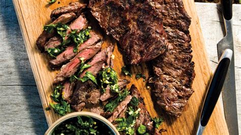 grilled-skirt-steak-with-herb-salsa-verde-recipe-bon image