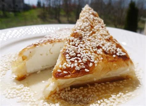 feta-cheese-wrapped-with-phyllo-honey-and-sesame-seeds image