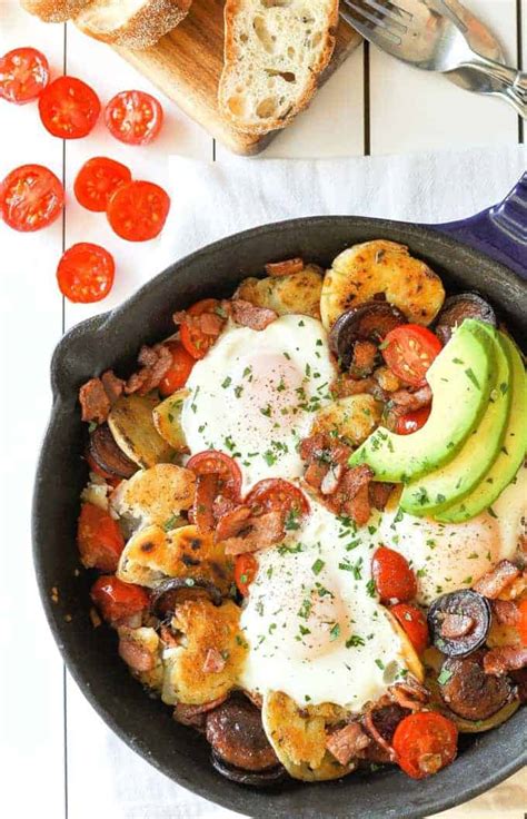 chorizo-breakfast-hash-with-bacon-and-smashed-potato image