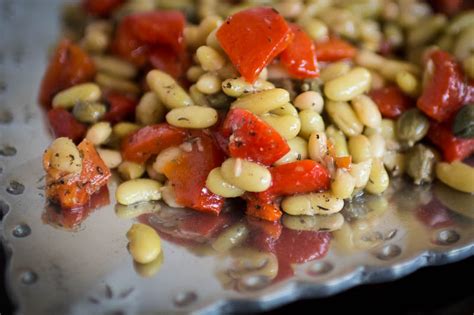 flageolet-bean-salad-with-roasted-peppers-and-capers image
