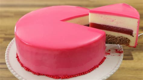 strawberry-mousse-mirror-glaze-cake-recipe-the image