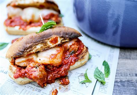 chicken-parmesan-meatball-subs-floating-kitchen image