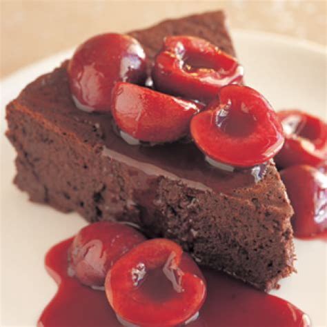 chocolate-espresso-torte-with-fresh-sour-cherries image