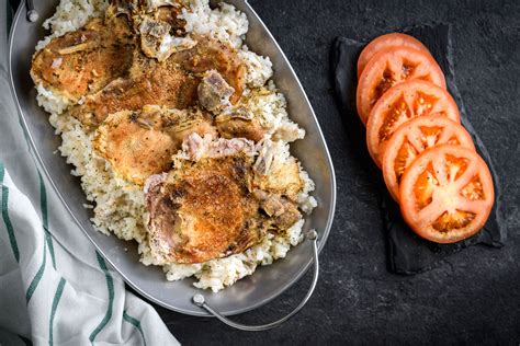 easy-baked-pork-chops-with-rice-recipe-the-spruce image