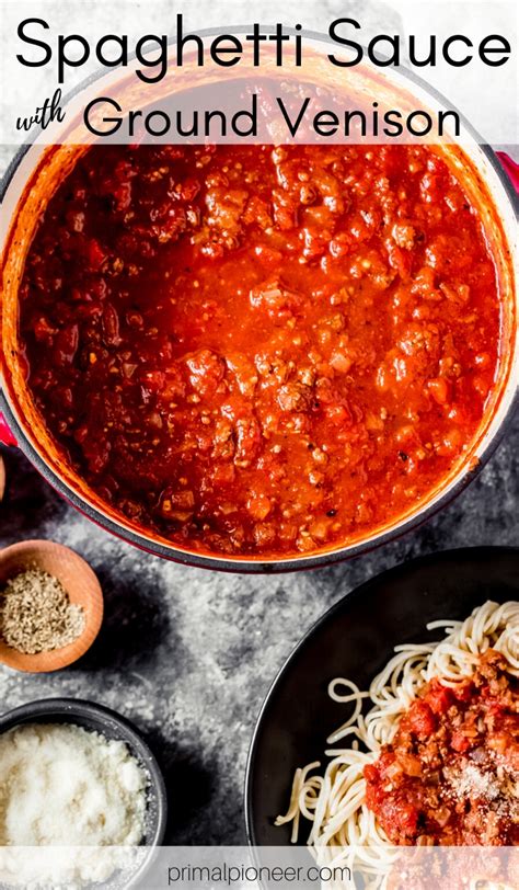 spaghetti-sauce-made-with-ground-venison-primal image