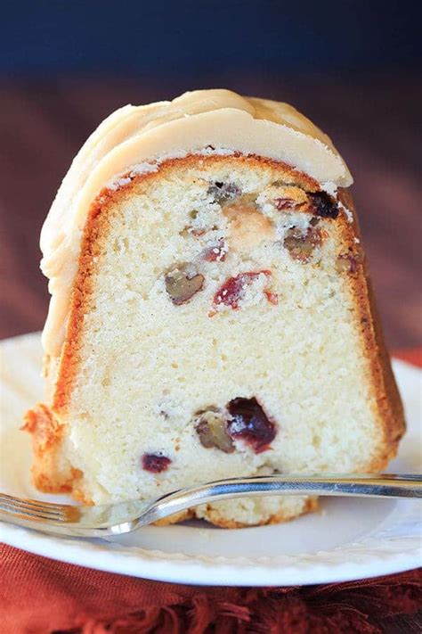 cranberry-pecan-pound-cake-with-praline-frosting image