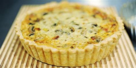 deep-dish-quiche-recipe-with-mushrooms-and-chives image