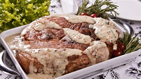 spice-crusted-ham-with-maple-mustard-sauce-guideposts image