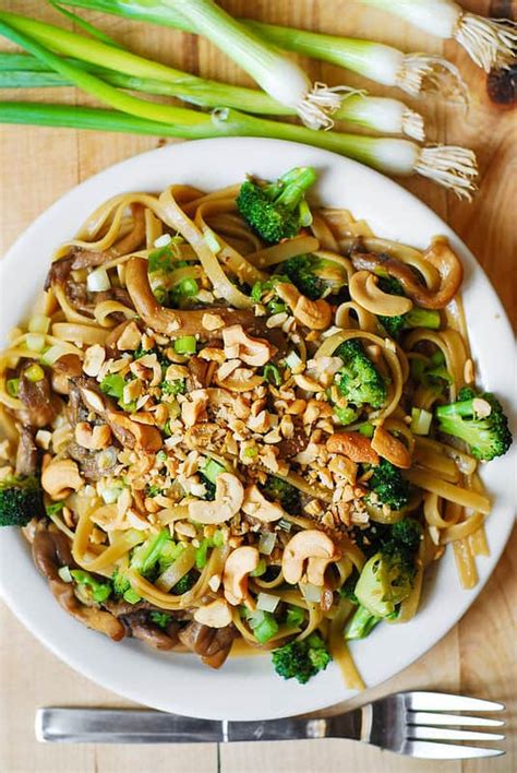 asian-pasta-with-broccoli-and-mushrooms-julias-album image