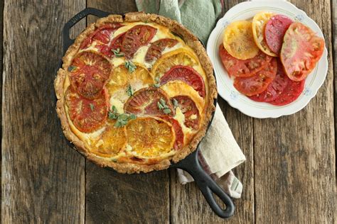 farmers-quiche-with-heirloom-tomatoes-edible image