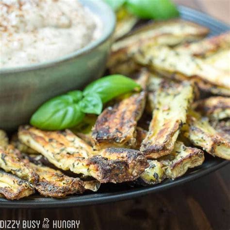 baked-eggplant-fries-with-chipotle-basil-dipping-sauce image