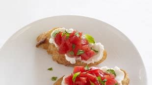 crispy-bruschetta-with-goat-cheese-tomatoes-and-mint image