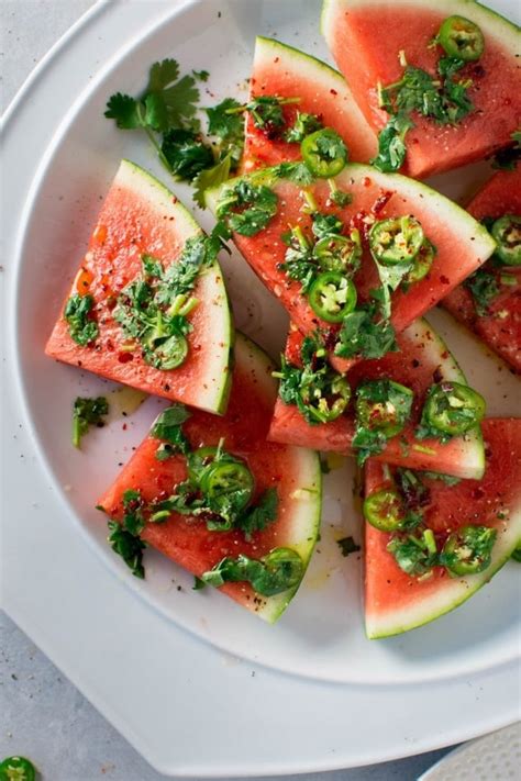 spicy-watermelon-salad-with-cilantro-and-lime image