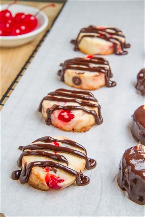 chocolate-and-maraschino-cherry-shortbread-cookies image