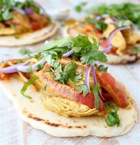indian-tacos-with-yellow-curry-chicken-easy image