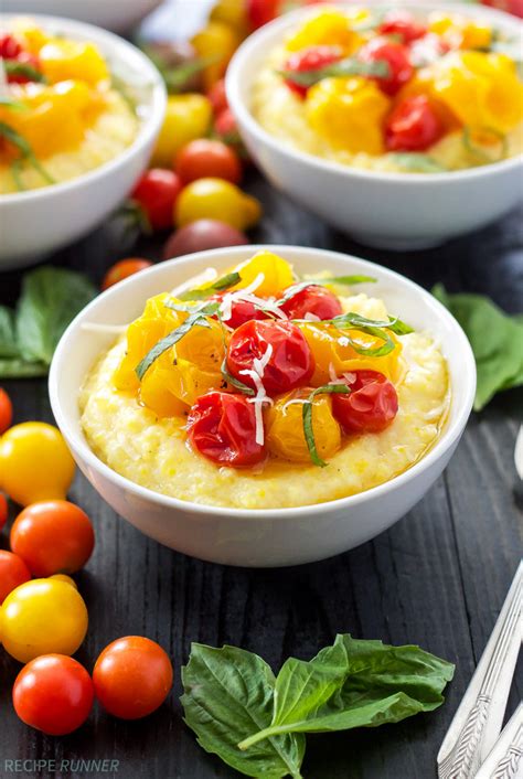 oven-roasted-tomatoes-with-creamy-parmesan-polenta image