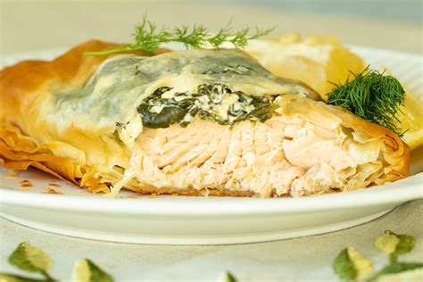 spinach-salmon-phyllo-parcels-greek-spanakopita image