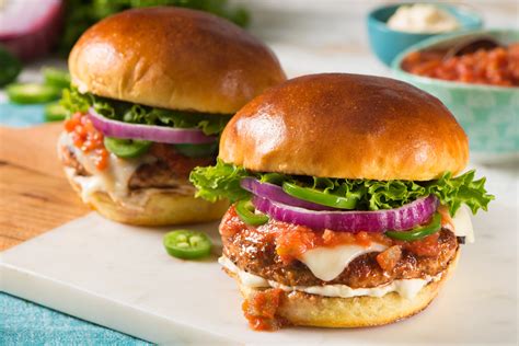 spicy-pork-burgers-recipe-cook-with-campbells image