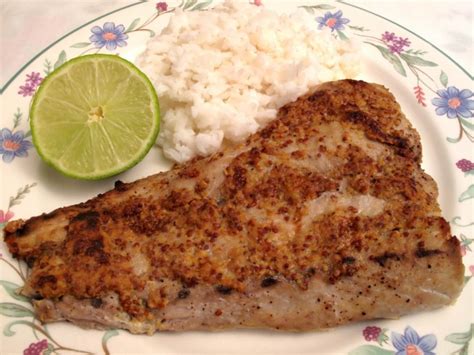 grilled-bluefish-with-mustard-glaze-recipe-cdkitchencom image