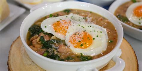 white-bean-stew-with-greens-eggs-and-ham image