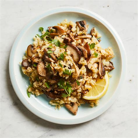 mushroom-cauliflower-risotto-eatingwell image