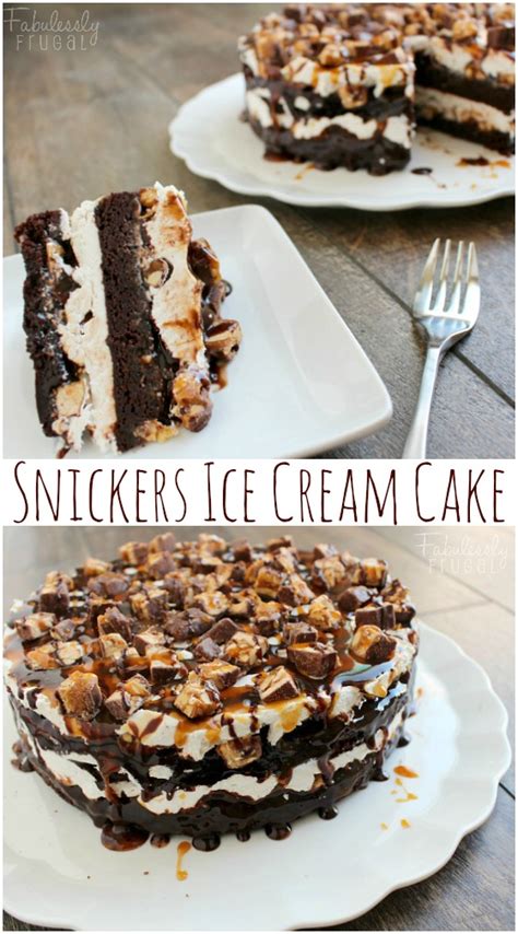 snickers-ice-cream-cake-recipe-with-brownie-layers image