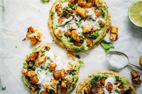 roasted-veggie-paleo-cauliflower-pitas-with-avocado-crema image