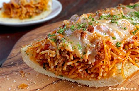 easy-garlic-bread-spaghetti-sandwich-recipe-everyday image