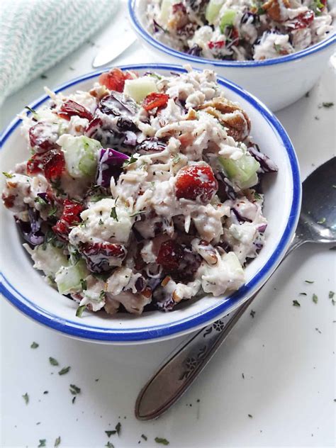 turkey-salad-recipe-with-cranberries-savory-with-soul image