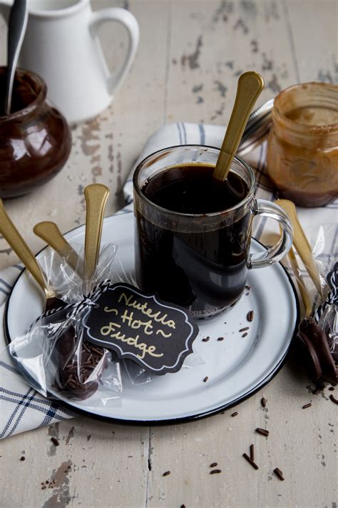 chocolate-fudge-and-caramel-melting-coffee-spoons image