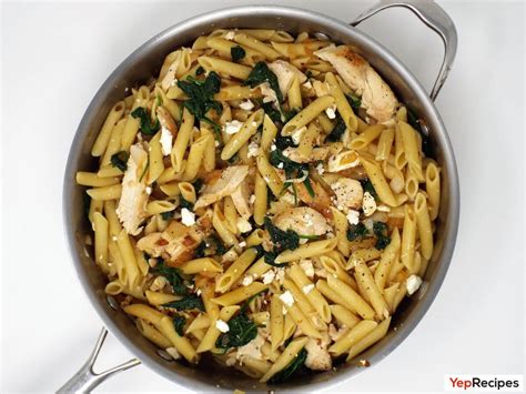 chicken-and-spinach-penne-pasta-with-feta-cheese image