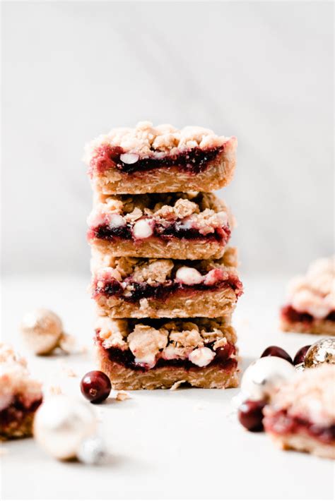 cranberry-white-chocolate-crumble-bars-blue-bowl image