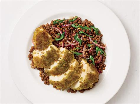 dijon-chicken-with-warm-lentils-recipe-food-network image