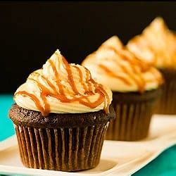 chocolate-salted-caramel-cupcakes-recipe-brown image