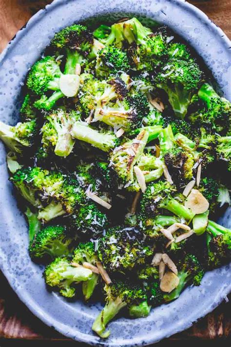 roasted-broccoli-with-garlic-and-almonds-healthy image