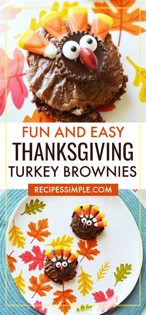 fun-and-easy-thanksgiving-turkey-brownies image
