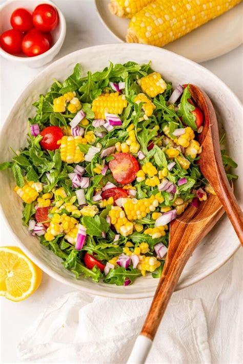 summer-corn-arugula-salad-healthful-blondie image