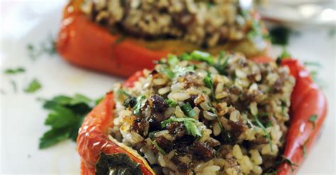 ground-beef-olive-and-rice-stuffed-peppers-eat image