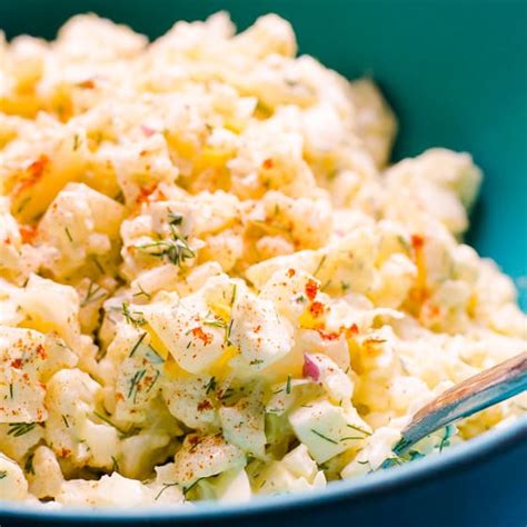 low-carb-cauliflower-potato-salad-ifoodrealcom image
