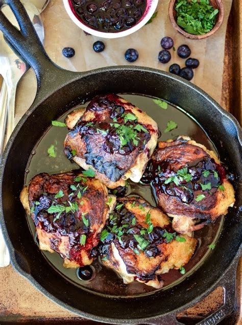 crispy-chicken-thighs-with-blueberry-sauce image