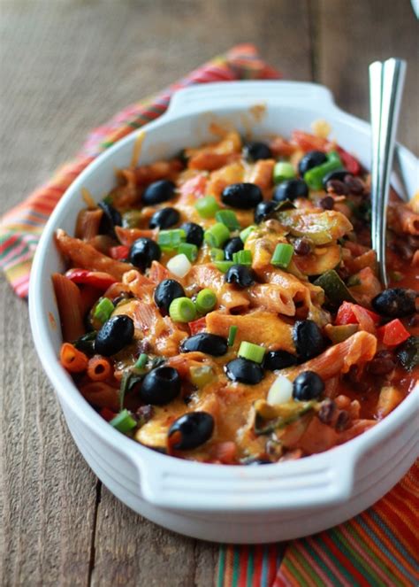 veggie-filled-enchilada-pasta-casserole-with-optional image