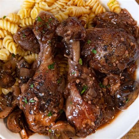 red-wine-braised-chicken-with-mushrooms-dinner-then image