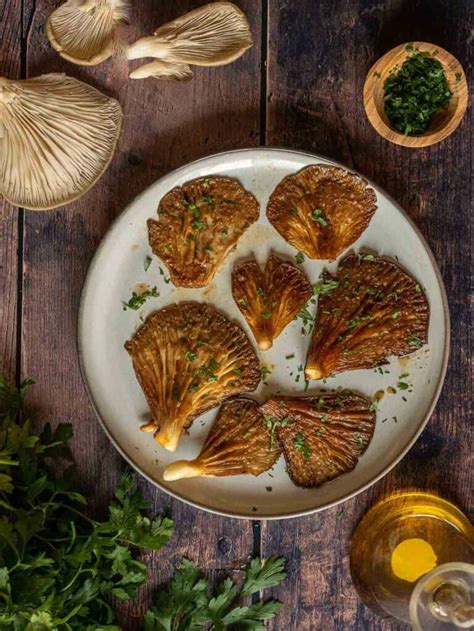 easy-air-fryer-oyster-mushrooms-recipe-vegan image